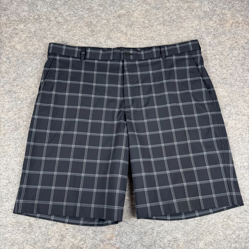 Nike Golf Dri Fit Shorts Plaid Black 398615-010 Mens 40